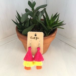 Boho Multicolor Tiered Tassel Earrings